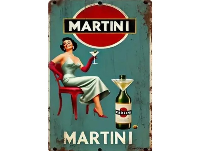 Metalen retrolook sierbord - afbeelding 1 van  1