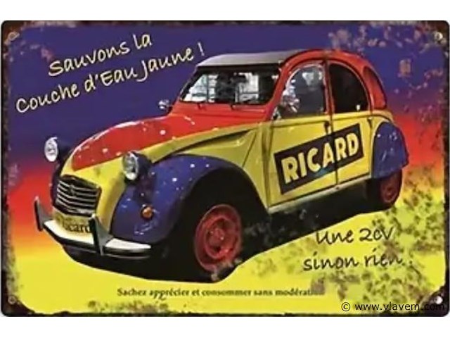 Metalen retrolook sierbord - afbeelding 1 van  1