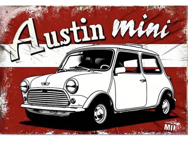 Metalen retrolook sierbord - afbeelding 1 van  1