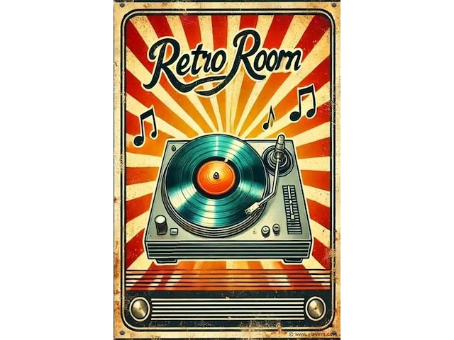 Metalen retrolook sierbord - afbeelding 1 van  1