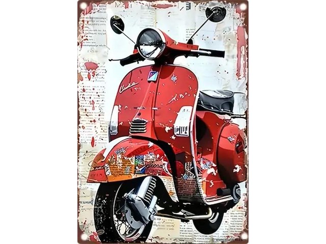 Metalen retrolook sierbord - afbeelding 1 van  1