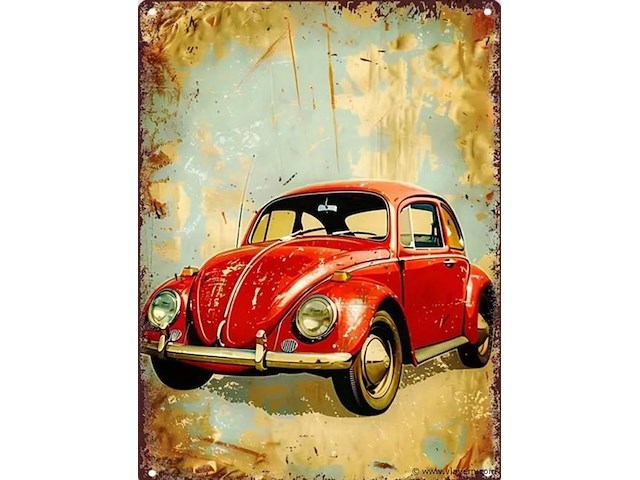 Metalen retrolook sierbord - afbeelding 1 van  1