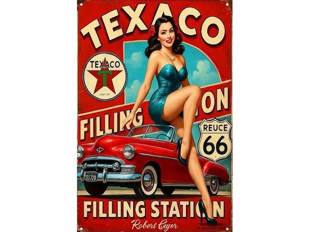 Metalen retrolook sierbord - afbeelding 1 van  1