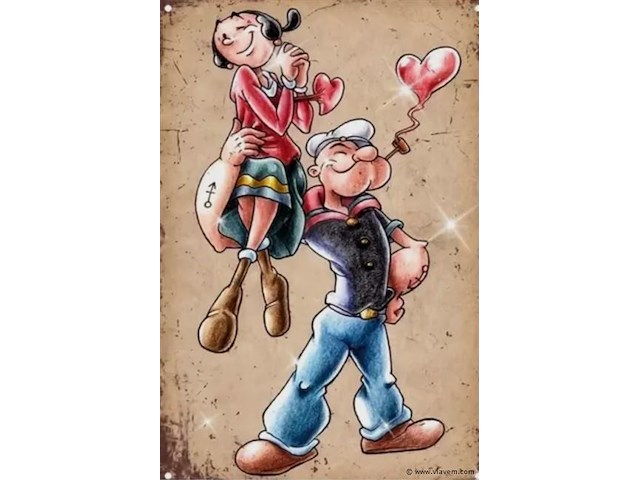 Metalen retrolook sierbord - afbeelding 1 van  1