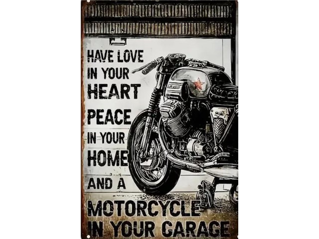 Metalen retrolook sierbord - afbeelding 1 van  1