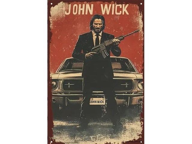 Metalen retrolook sierbord - afbeelding 1 van  1