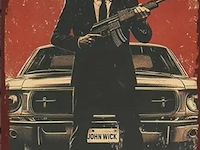 Metalen retrolook sierbord - afbeelding 1 van  1