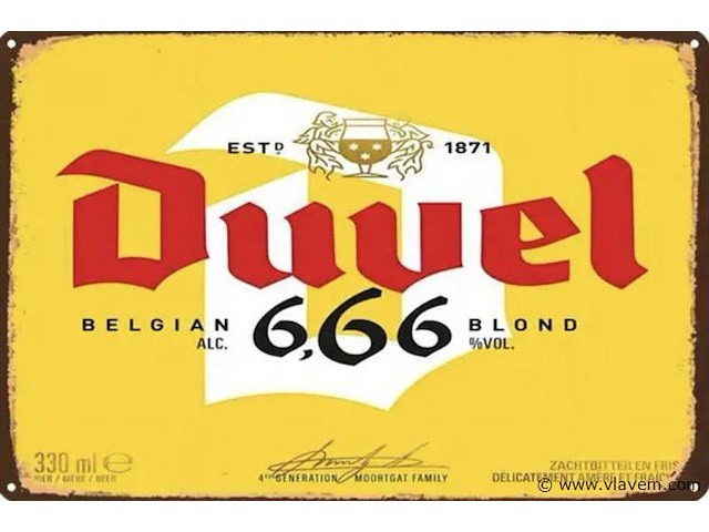 Metalen retrolook sierbord - afbeelding 1 van  1