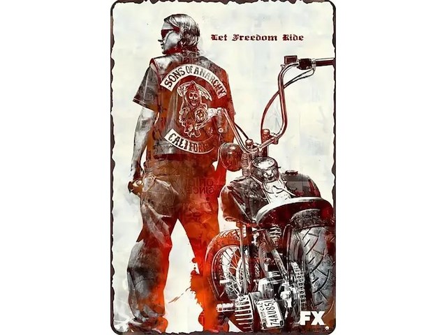 Metalen retrolook sierbord - afbeelding 1 van  1