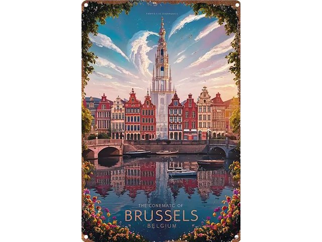 Metalen retrolook sierbord - afbeelding 1 van  1