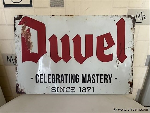 Metalen retrolook sierbord - afbeelding 1 van  1