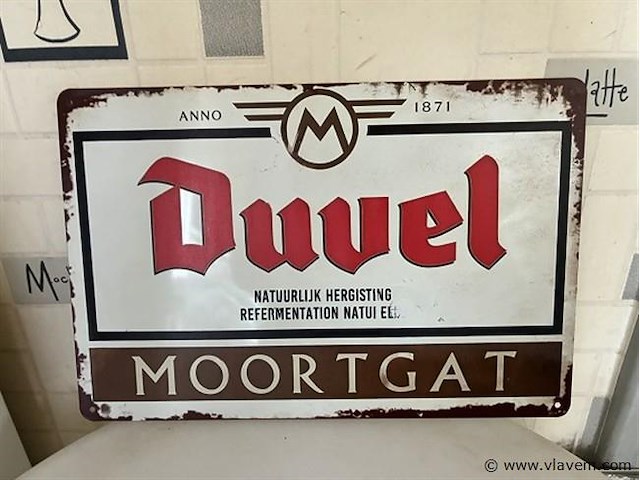 Metalen retrolook sierbord - afbeelding 1 van  1