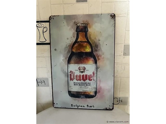 Metalen retrolook sierbord - afbeelding 1 van  1