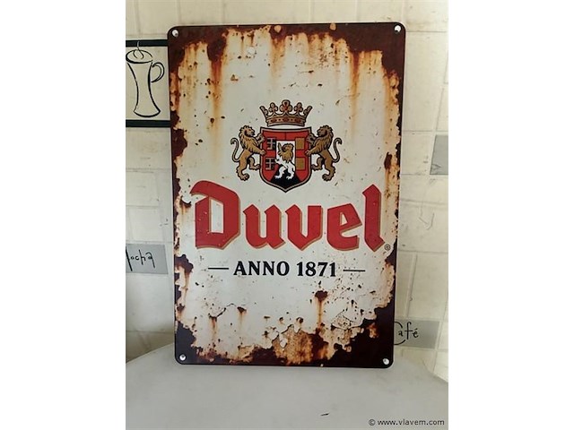 Metalen retrolook sierbord - afbeelding 1 van  1