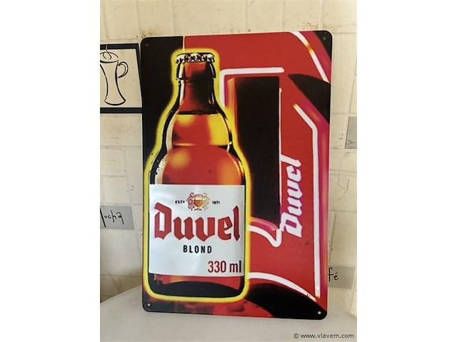 Metalen retrolook sierbord - afbeelding 1 van  1