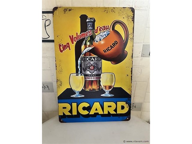 Metalen retrolook sierbord - afbeelding 1 van  1