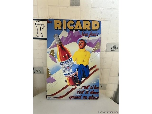 Metalen retrolook sierbord - afbeelding 1 van  1