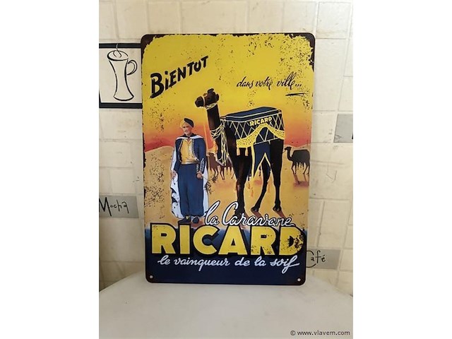 Metalen retrolook sierbord - afbeelding 1 van  1