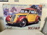 Metalen retrolook sierbord - afbeelding 1 van  1