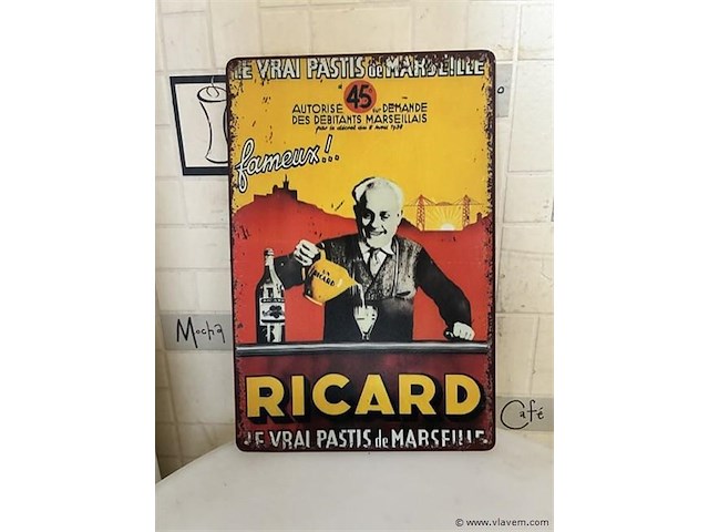 Metalen retrolook sierbord - afbeelding 1 van  1