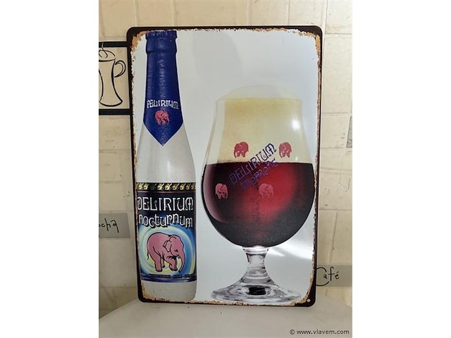 Metalen retrolook sierbord - afbeelding 1 van  1