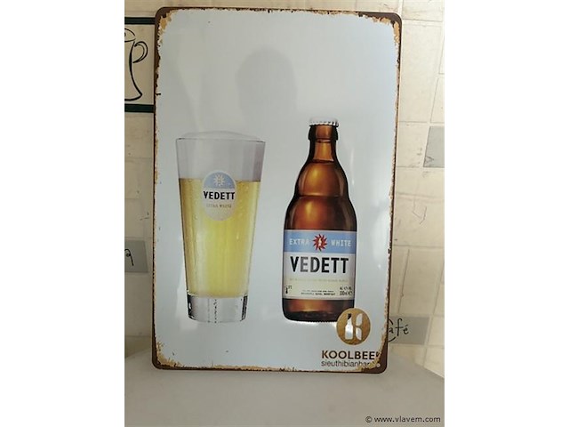 Metalen retrolook sierbord - afbeelding 1 van  1