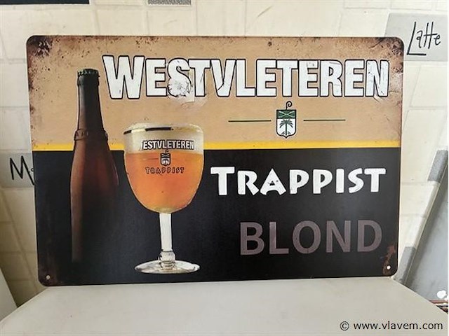 Metalen retrolook sierbord - afbeelding 1 van  1