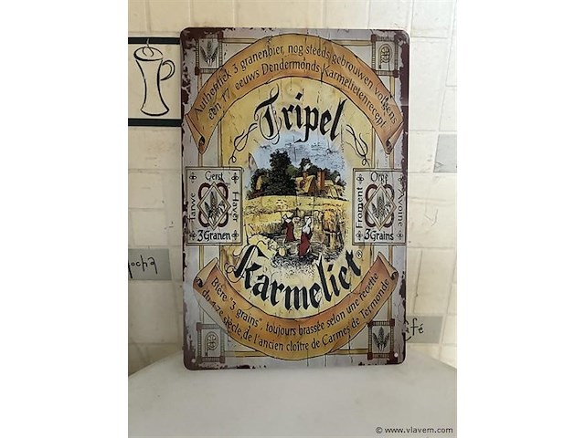 Metalen retrolook sierbord - afbeelding 1 van  1