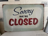 Metalen retrolook sierbord - afbeelding 1 van  1