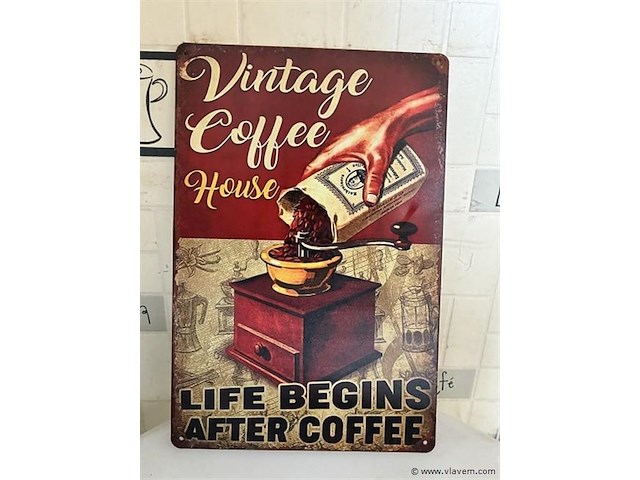 Metalen retrolook sierbord - afbeelding 1 van  1