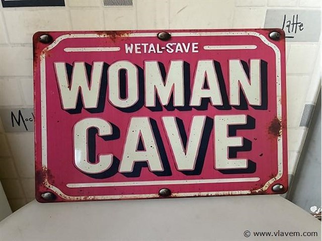 Metalen retrolook sierbord - afbeelding 1 van  1