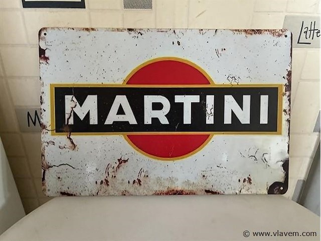 Metalen retrolook sierbord - afbeelding 1 van  1