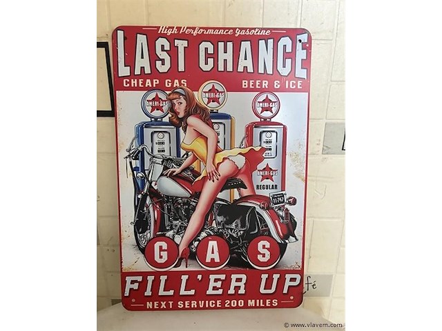 Metalen retrolook sierbord - afbeelding 1 van  1