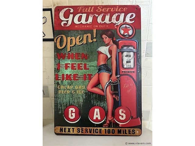 Metalen retrolook sierbord - afbeelding 1 van  1