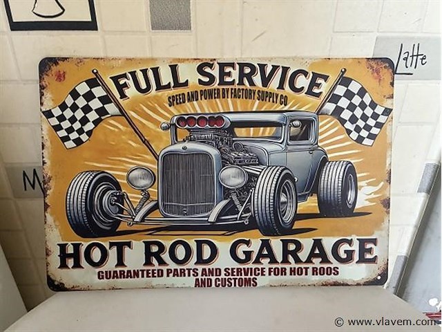 Metalen retrolook sierbord - afbeelding 1 van  1