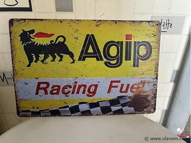 Metalen retrolook sierbord - afbeelding 1 van  1