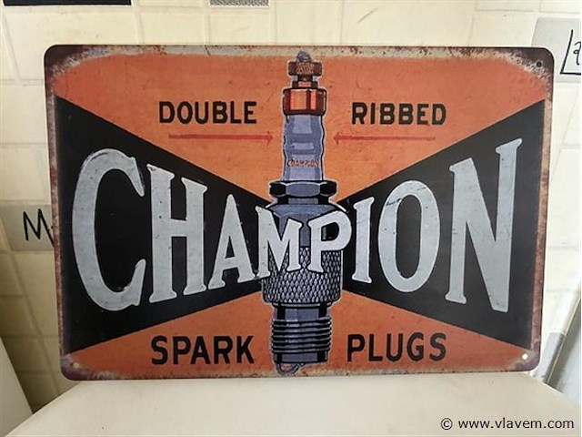 Metalen retrolook sierbord - afbeelding 1 van  1