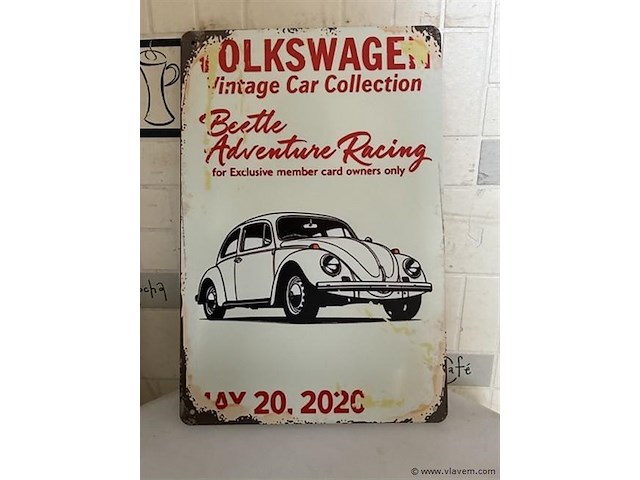 Metalen retrolook sierbord - afbeelding 1 van  1