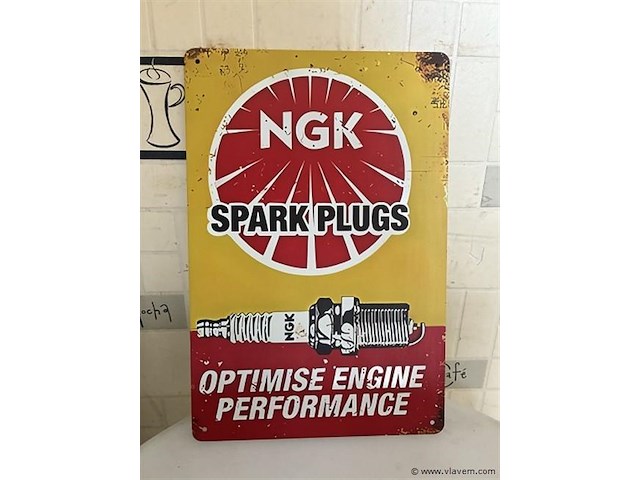 Metalen retrolook sierbord - afbeelding 1 van  1