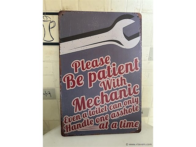 Metalen retrolook sierbord - afbeelding 1 van  1