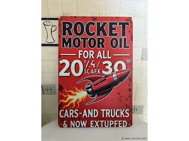 Metalen retrolook sierbord - afbeelding 1 van  1