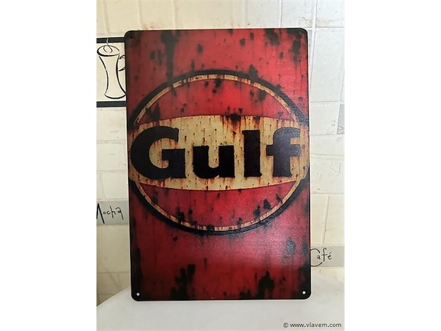 Metalen retrolook sierbord - afbeelding 1 van  1