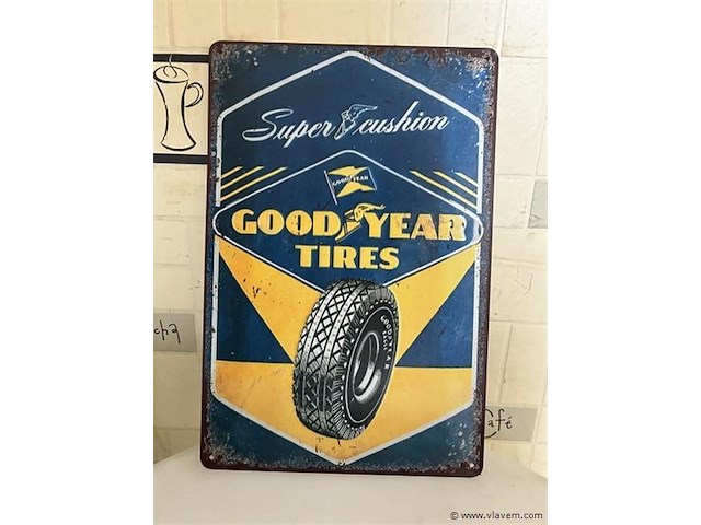 Metalen retrolook sierbord - afbeelding 1 van  1