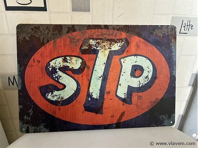 Metalen retrolook sierbord - afbeelding 1 van  1