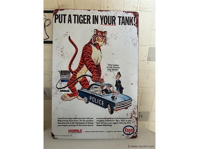 Metalen retrolook sierbord - afbeelding 1 van  1