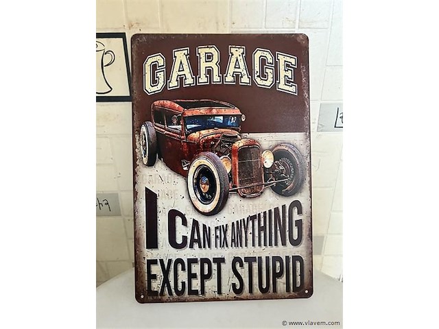 Metalen retrolook sierbord - afbeelding 1 van  1