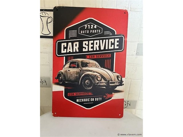 Metalen retrolook sierbord - afbeelding 1 van  1