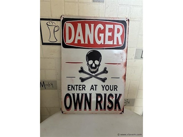 Metalen retrolook sierbord - afbeelding 1 van  1