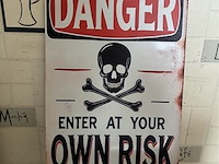 Metalen retrolook sierbord - afbeelding 1 van  1