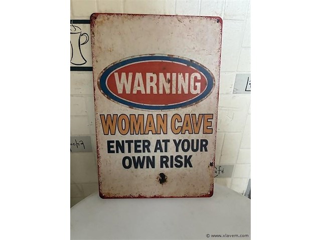 Metalen retrolook sierbord - afbeelding 1 van  1